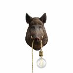 Wall Lamp Wild Boar / Pig Willy Brown