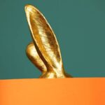 Table Lamp Rabbit Hiding Bunny Gold-Orange