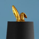 Table Lamp Rabbit Hiding Bunny Gold-Black