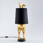 Table Lamp Rabbit Hiding Bunny Gold-Black