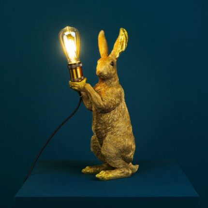 Gold Rabbit Table Lamp — bunny lamp and one of the gold table lamps for desk or sideboard