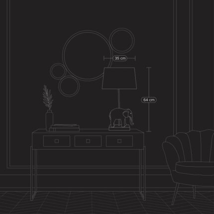 Table Lamp Elephant Elmo Gold-Black