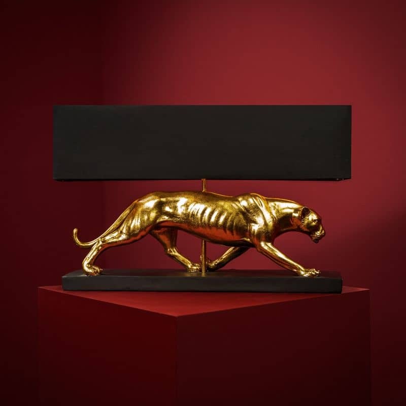 Table Lamp Panther Baghiro God-Black — sculptural animal lamp with rectangular black shade, 60.5 cm wide art sculpture for modern living rooms and entryways Table Lamp Panther Baghiro God-Black — sculptural animal lamp with rectangular black shade, 60.5 cm wide art sculpture for modern living rooms and entryways