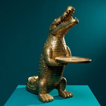 Transform your living space with the Crocodile Morty Gold Artistic Table, where functional furniture meets museum-quality craftsmanship.