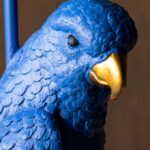 BOLD BLUE PARROT FLOOR LAMP WITH SHADE