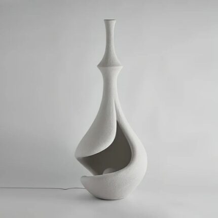 Sere Vase Floor Lamp, with organic branch detail — unique floor entryway lamp and also for living room and modern home decor by Lume Art Gallery