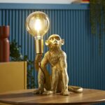 GEORGE MONKEY TABLE LAMP IN METALLIC GOLD