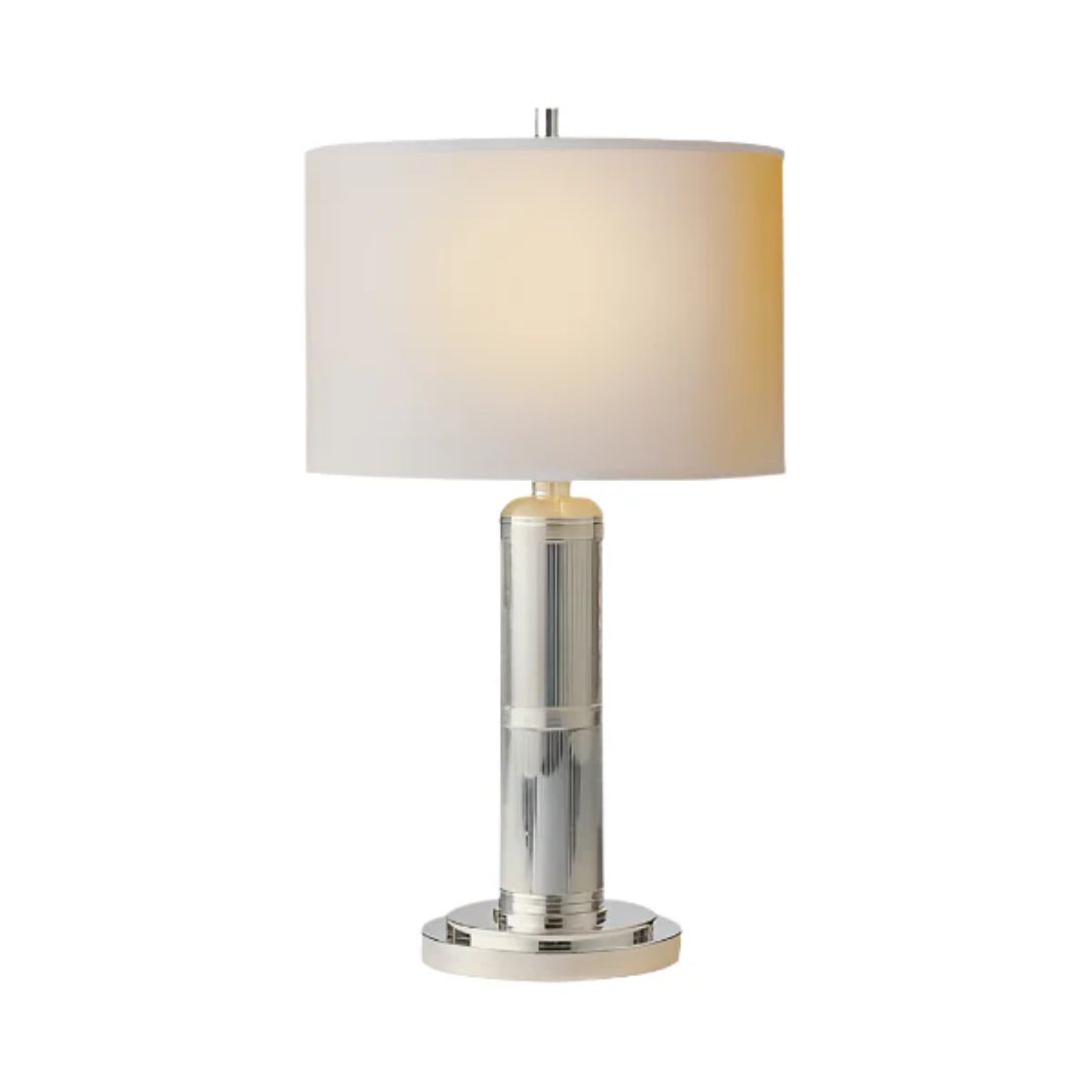 1 LONGACRE TABLE LAMP POLISHED NICKEL