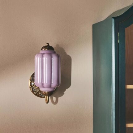 THE ELOISE SCALLOP MILK GLASS SCONCE WALL LIGHT LAVENDER