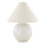 ANNABELLE 1 LIGHT TABLE LAMP AGED BRASS AND CERAMIC GLASS IVORY