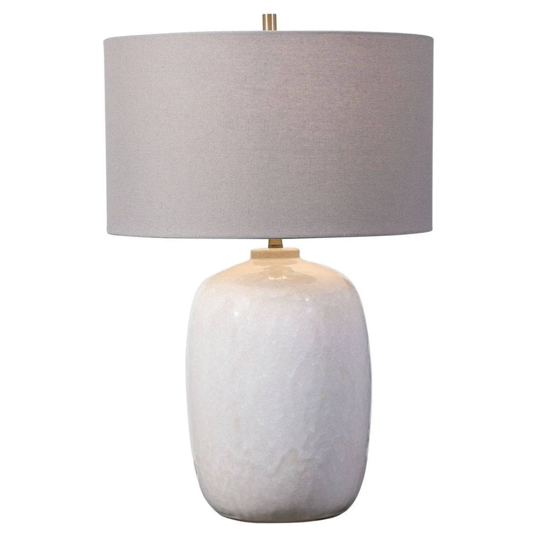 1 WINTERSCAPE GLAZE TABLE LAMP WHITE