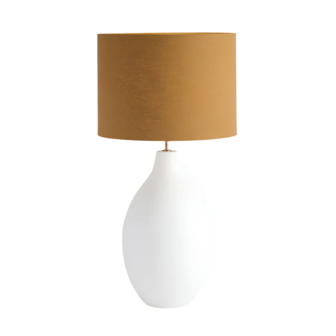 1 LARGE TABLE LAMP ROUND GESSO