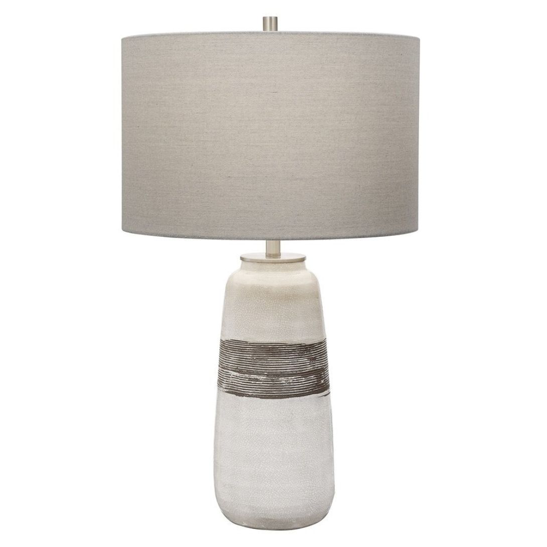 1 COMANCHE CRACKLE TABLE LAMP WHITE
