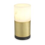MCLEAN MARBLE TABLE LAMP 15 CM ALABASTER AND ANTIQUE BRASS