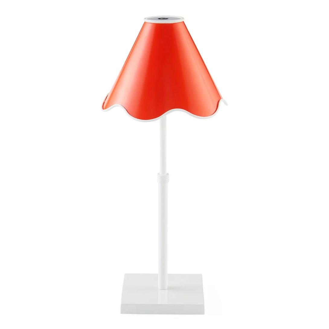 1 RIPPLE RECHARGEABLE LED TABLE LAMP ORANGE AND WHITE