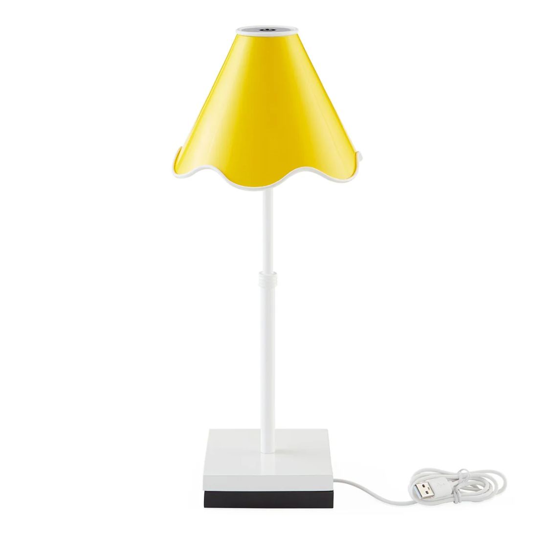 1 RIPPLE RECHARGEABLE LED TABLE LAMP YELLOW AND WHITE