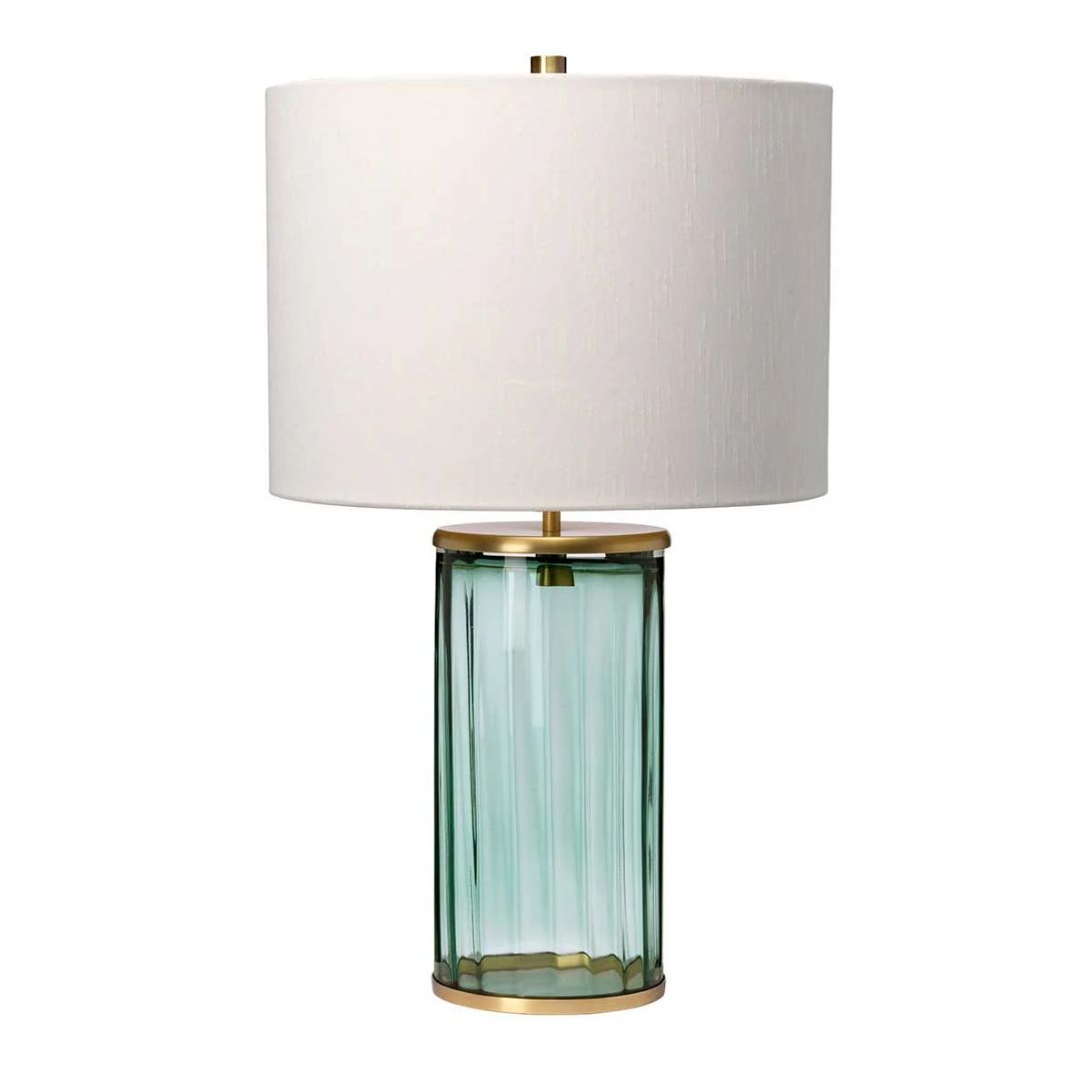 1 RENO TABLE LAMP GREEN AGED BRASS