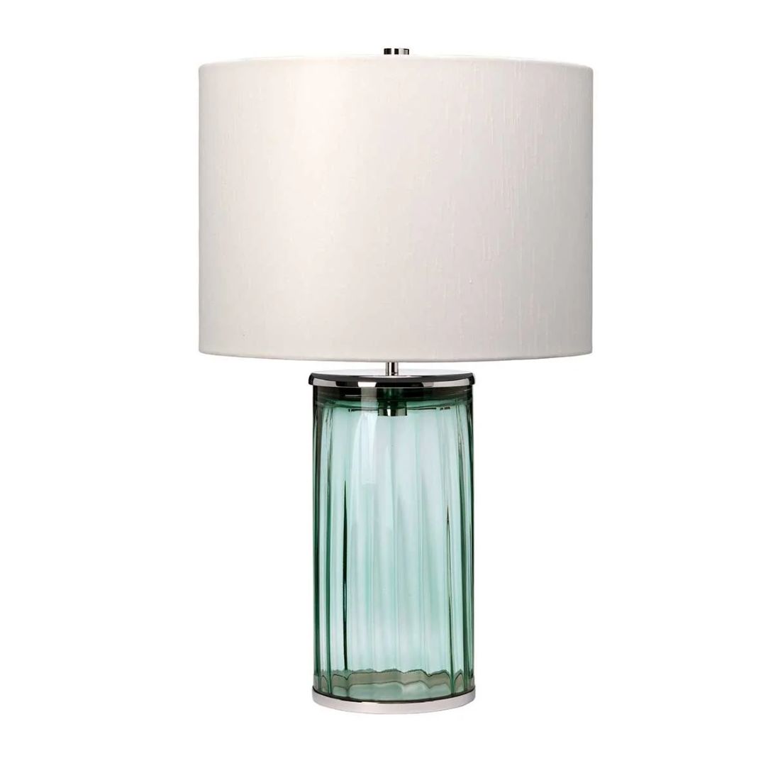 1 RENO TABLE LAMP GREEN POLISHED NICKEL