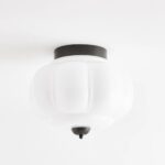 THE ELOISE SCALLOP MILK GLASS FLUSH MOUNT CEILING LIGHT WHITE BLACK