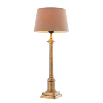 COLOGNE SMALL TABLE LAMP AND SHADE ANTIQUE BRASS