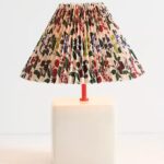 Sommer printed white ceramic lamp — modern living room lamp and entryway lamp by Lume Art Gallery.