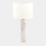 CARRARA MARBLE CYLINDRICAL LUXURY TABLE LAMP