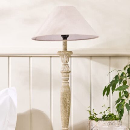 GREY WASH CANDLESTICK LAMP