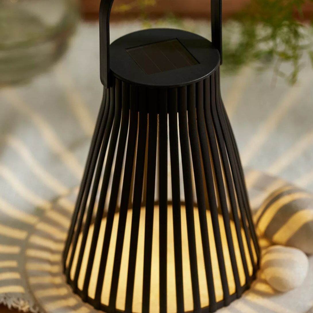 1 CONE SOLAR LANTERN BLACK