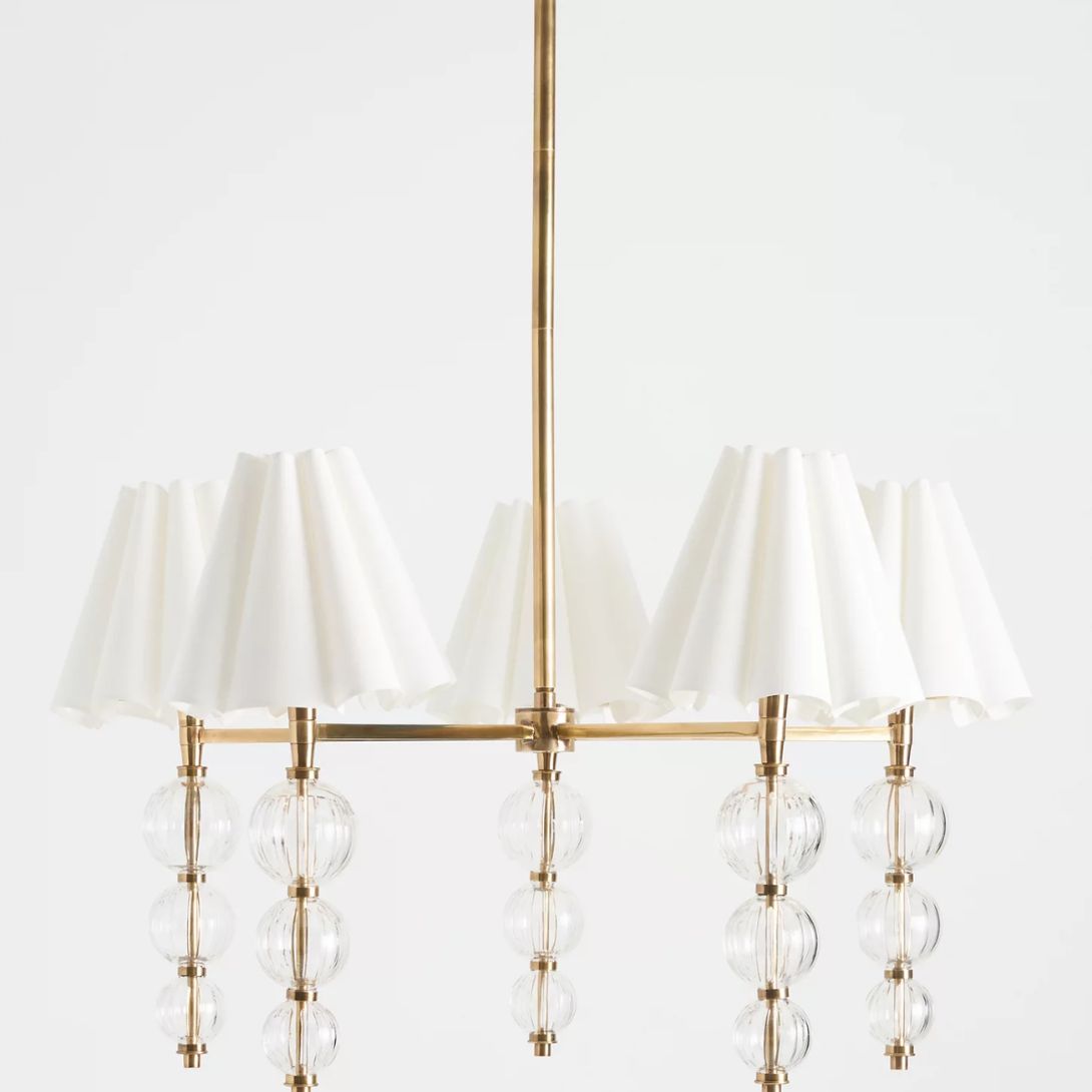 1 GIULIA CUT-GLASS SHADED CHANDELIER