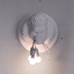 Gorilla White Wall Lamp — sculptural animal lamp with three E27 LED bulbs for modern wall art decor