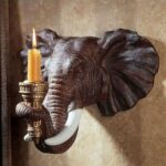 Elephant Wall Sculpture — African-inspired art sculptures and living room modern wall decor and farmhouse living room interiors