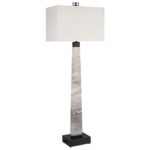 BLACK LABEL SPIRE BUFFET MARBLE LAMP RUSTIC GRAY STONE/BRONZE