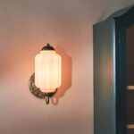 THE ELOISE SCALLOP MILK GLASS SCONCE WALL LIGHT LAVENDER