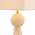NOVAK TABLE LAMP AND SHADE TRAVERTINE