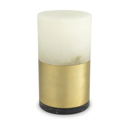 MCLEAN MARBLE TABLE LAMP 20 CM ALABASTER AND ANTIQUE BRASS