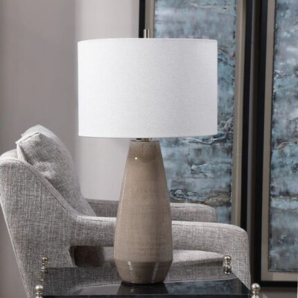 VOLTERRA TABLE LAMP TAUPE GREY