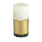 MCLEAN MARBLE TABLE LAMP 15 CM ALABASTER AND ANTIQUE BRASS