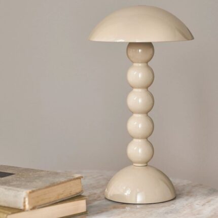 BOBBIN LED CORDLESS RECHARGEABLE TABLE LAMP BEIGE