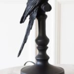 BLACK PARROT TABLE LAMP WITH LAMP SHADE
