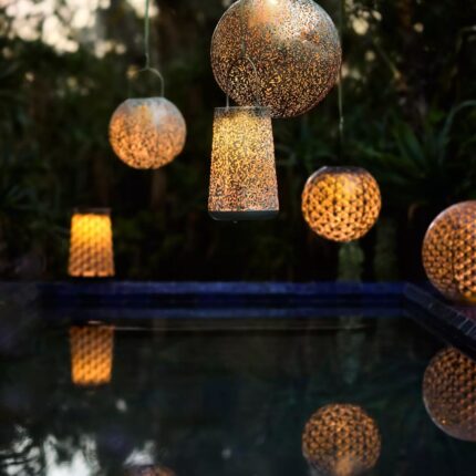 PERFORATED FOLIAGE SOLAR LANTERN EXTRA LARGE