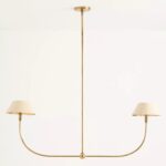 ROBERTA SCALLOPED LEATHER LINEAR CHANDELIER CREAM