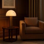 ASTON TABLE LAMP ALABASTER AND ANTIQUE BRASS