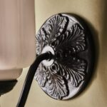 THE ELOISE SCALLOP MILK GLASS SCONCE WALL LIGHT BLACK AND WHITE