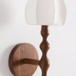 LALA REIMAGINED WOOD SHADED SCONCE BROWN