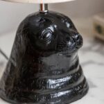 STANLEY THE BLACK SEAL TABLE LAMP WITH LINEN SHADE