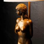 BRASS LADY TABLE LAMP