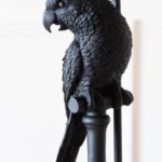 BLACK PARROT TABLE LAMP WITH LAMP SHADE