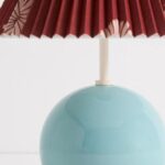 SOMMER PRINTED PLEATED EMPIRE SHADE CERAMIC TABLE LAMP BLUE