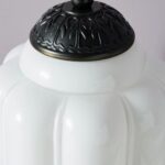 THE ELOISE SCALLOP MILK GLASS TABLE LAMP WHITE BLACK