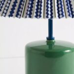 SOMMER PRINTED PLEATED EMPIRE SHADE CERAMIC TABLE LAMP GREEN